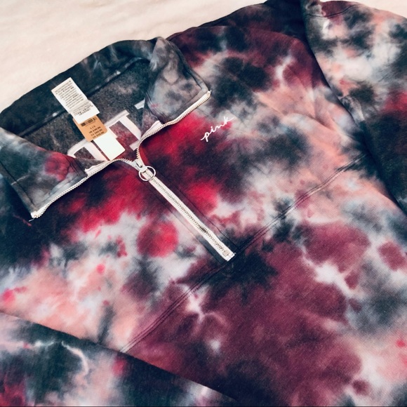 NEW!!  VS PINK tie dye varsity half zip! - Picture 8 of 14